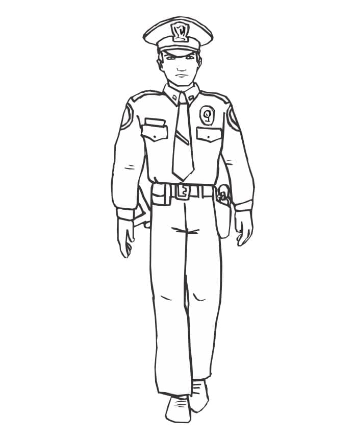 Dibujo gratuito Policía #178979 de la coleccion Carreras y Profesiones para imprimir