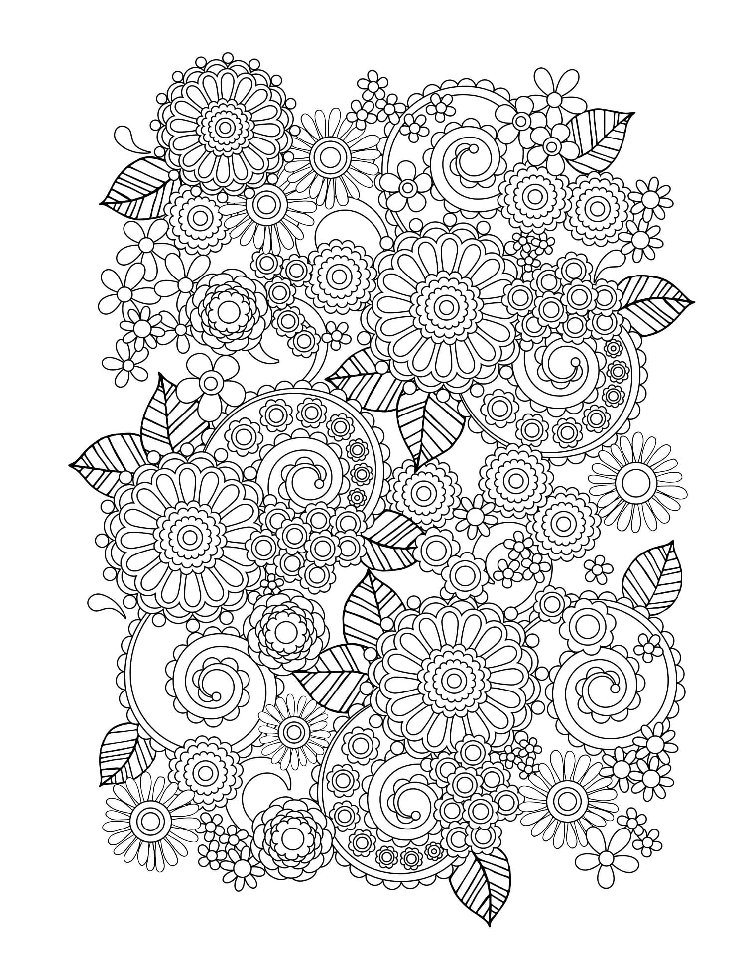 Dibujo gratuito Flor Adulto #215538 de la coleccion Colorear Adultos para imprimir
