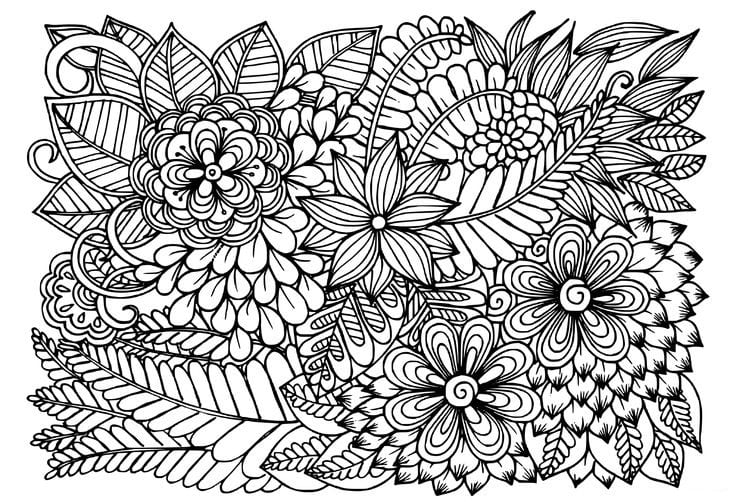 Dibujo gratuito Flor Adulto #215541 de la coleccion Colorear Adultos para imprimir