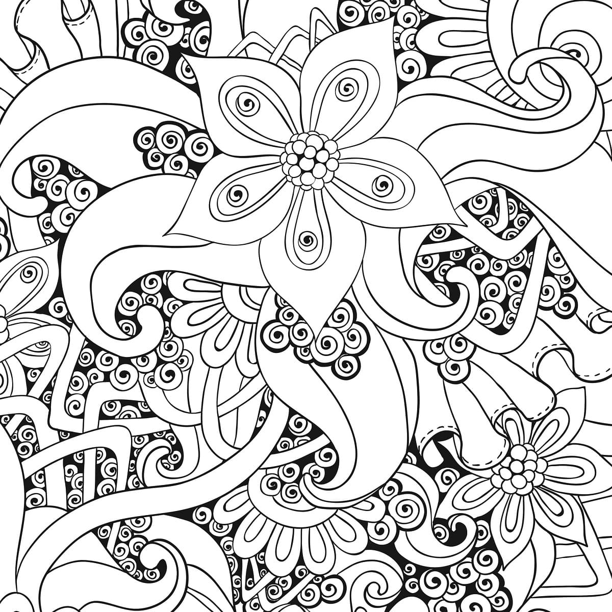 Dibujo gratuito Flor Adulto #215544 de la coleccion Colorear Adultos para imprimir