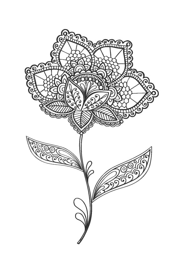 Dibujo gratuito Flor Adulto #215548 de la coleccion Colorear Adultos para imprimir