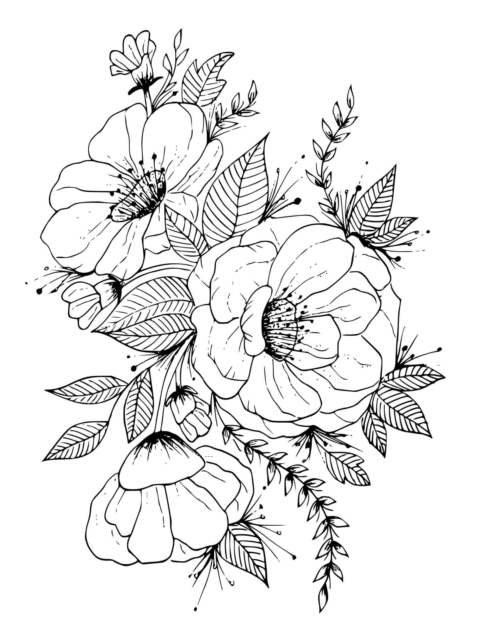 Dibujo gratuito Flor Adulto #215556 de la coleccion Colorear Adultos para imprimir