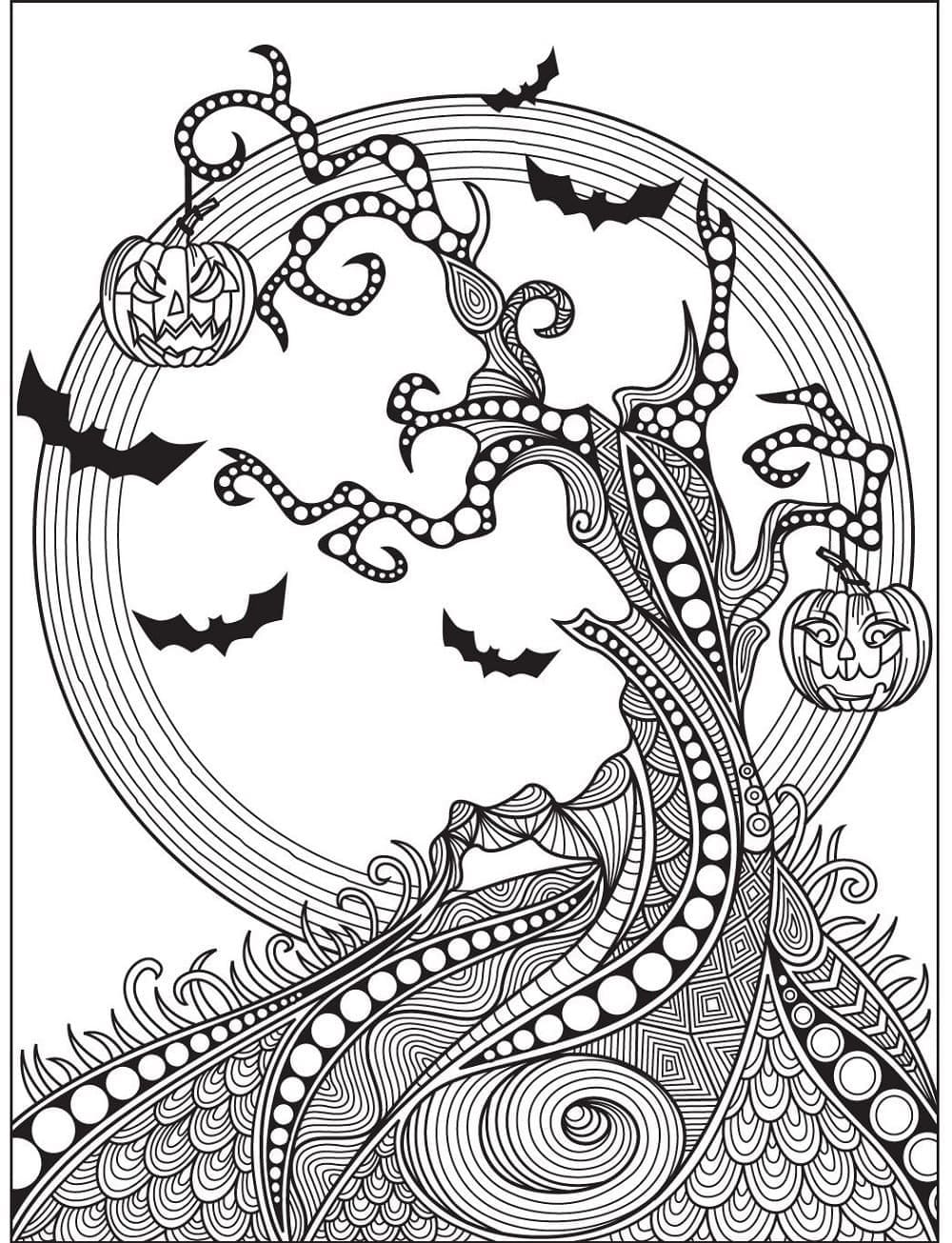 Dibujo para colorear: Halloween Adulto (Colorear Adultos) #200245 - Dibujos para Colorear e Imprimir Gratis