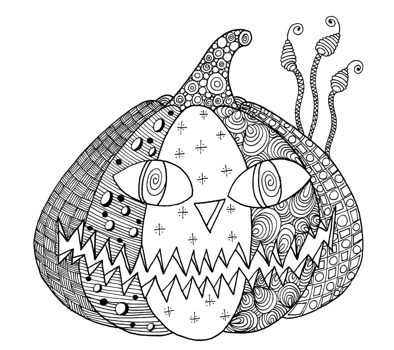 Dibujo gratuito Halloween Adulto #200270 de la coleccion Colorear Adultos para imprimir