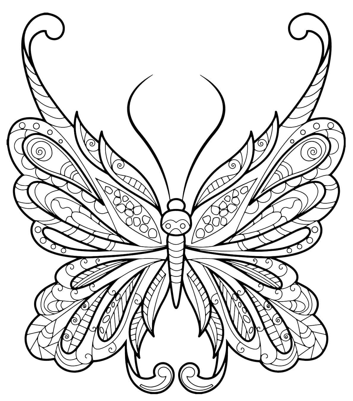 Dibujo gratuito Mariposa Adulta #174336 de la coleccion Colorear Adultos para imprimir