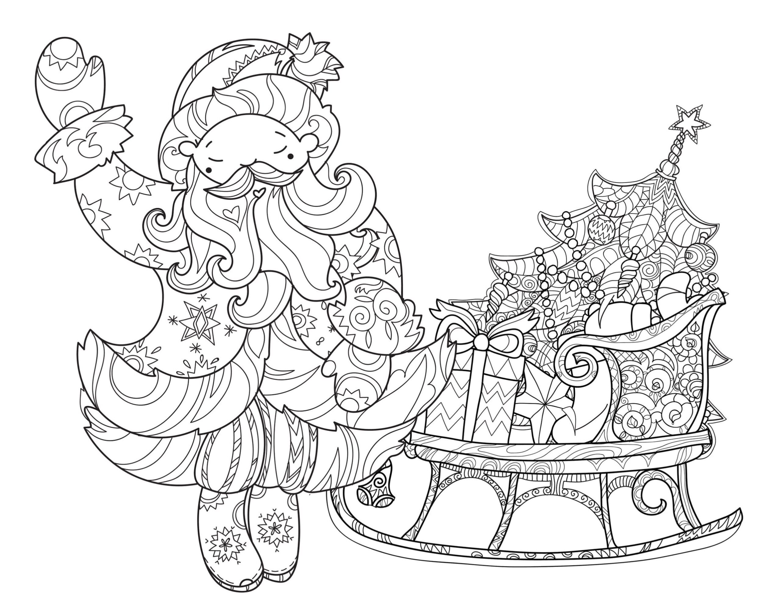 Dibujo gratuito Navidad Adulto #215648 de la coleccion Colorear Adultos para imprimir