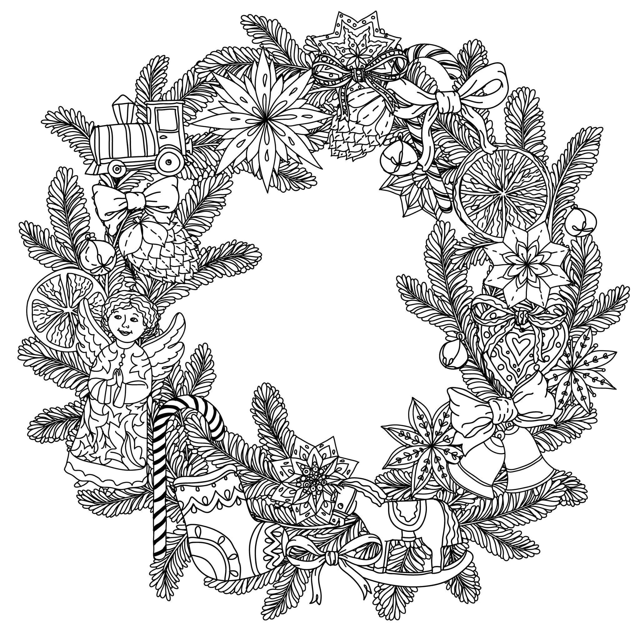 Dibujo gratuito Navidad Adulto #215660 de la coleccion Colorear Adultos para imprimir
