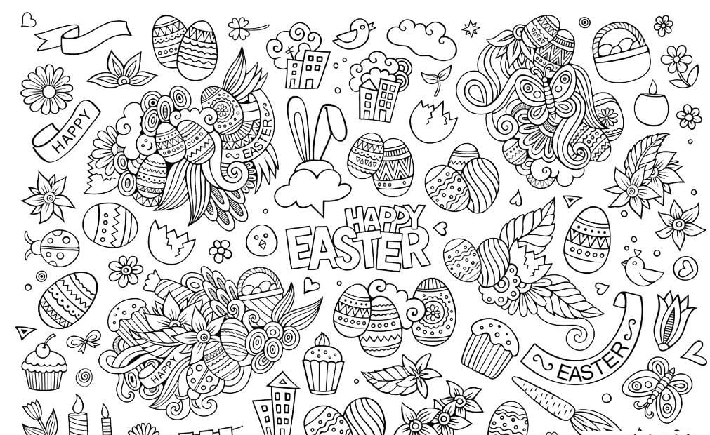 Dibujo para colorear: Pascua Adulto (Colorear Adultos) #200168 - Dibujos para Colorear e Imprimir Gratis