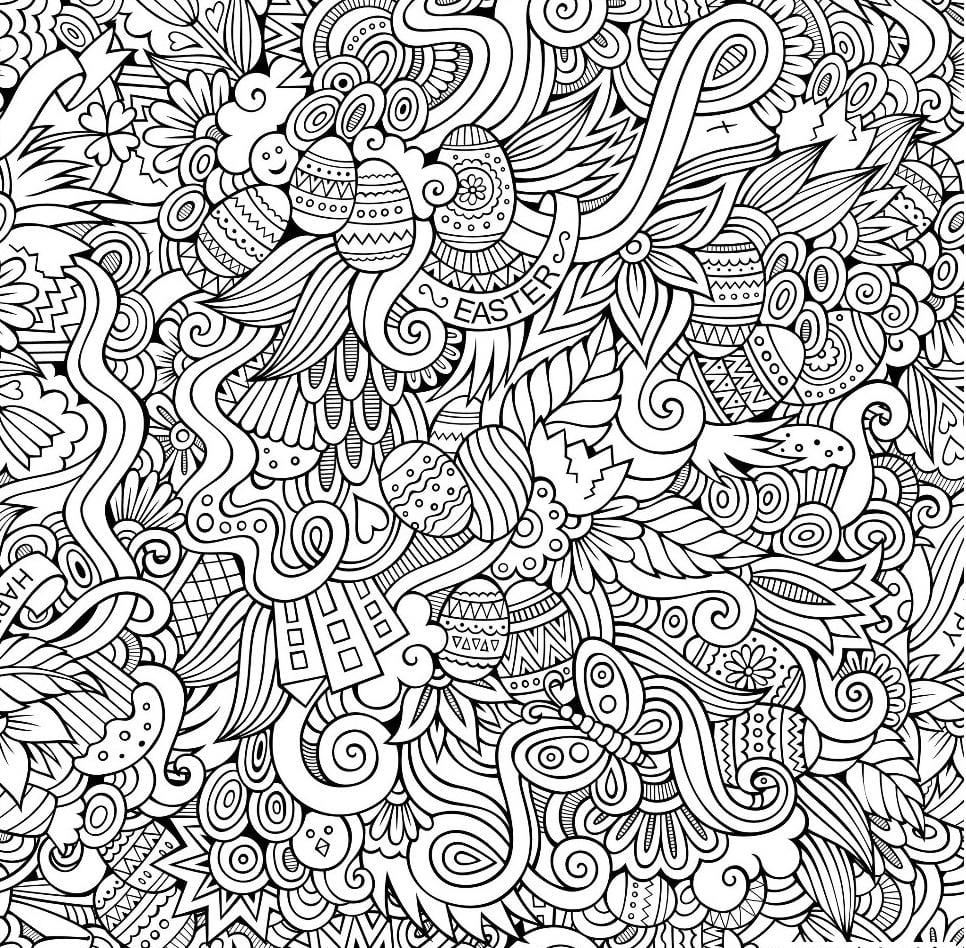 Dibujo para colorear: Pascua Adulto (Colorear Adultos) #200170 - Dibujos para Colorear e Imprimir Gratis