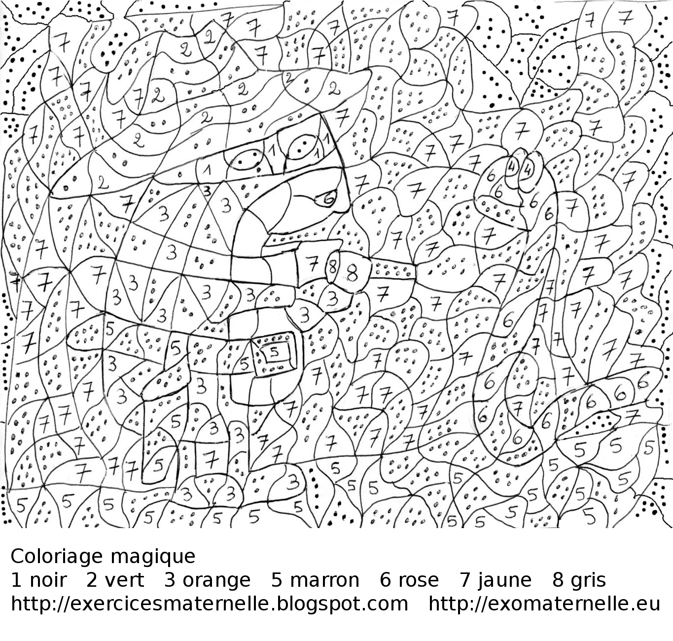 Dibujo gratuito Colorear por números #125690 de la coleccion Colorear por Números para imprimir