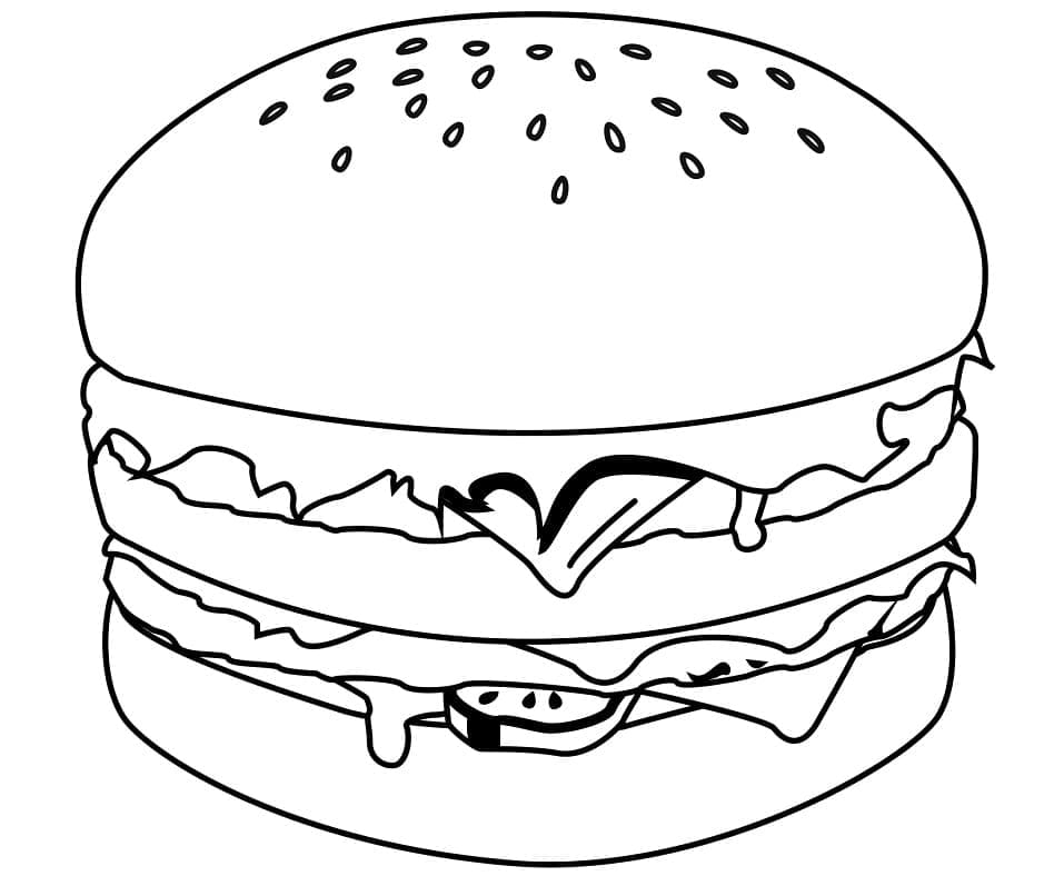 Dibujo gratuito Hamburguesa #186781 de la coleccion Comida y Nutrición para imprimir