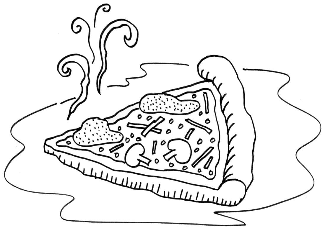 Dibujo gratuito Pizza #197427 de la coleccion Comida y Nutrición para imprimir