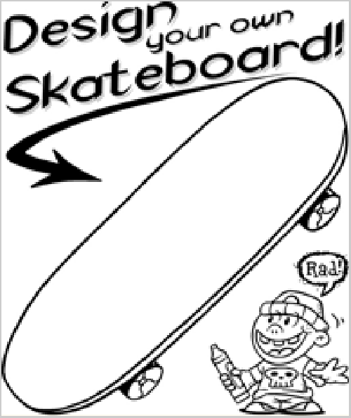 Dibujo gratuito Monopatín #139302 de la coleccion Deportes para imprimir