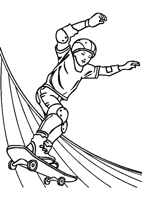Dibujo gratuito Monopatín #139314 de la coleccion Deportes para imprimir