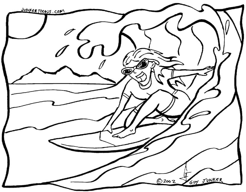 Dibujo gratuito Surf #214181 de la coleccion Deportes para imprimir