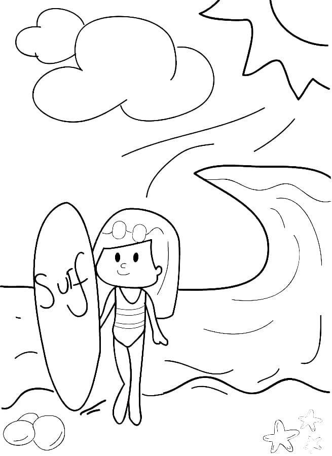 Dibujo gratuito Surf #214192 de la coleccion Deportes para imprimir