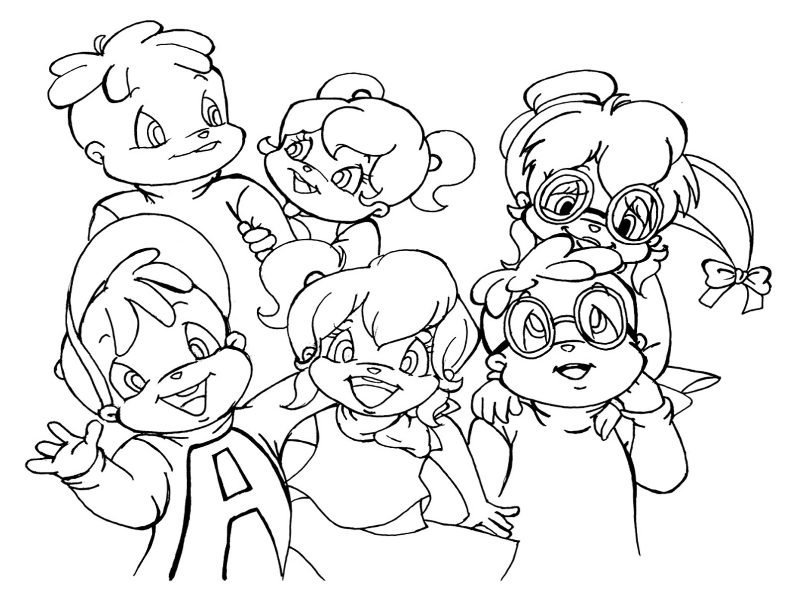 Dibujo gratuito Alvin y the Chipmunks #128294 de la coleccion Dibujos Animados y Series Animadas para imprimir