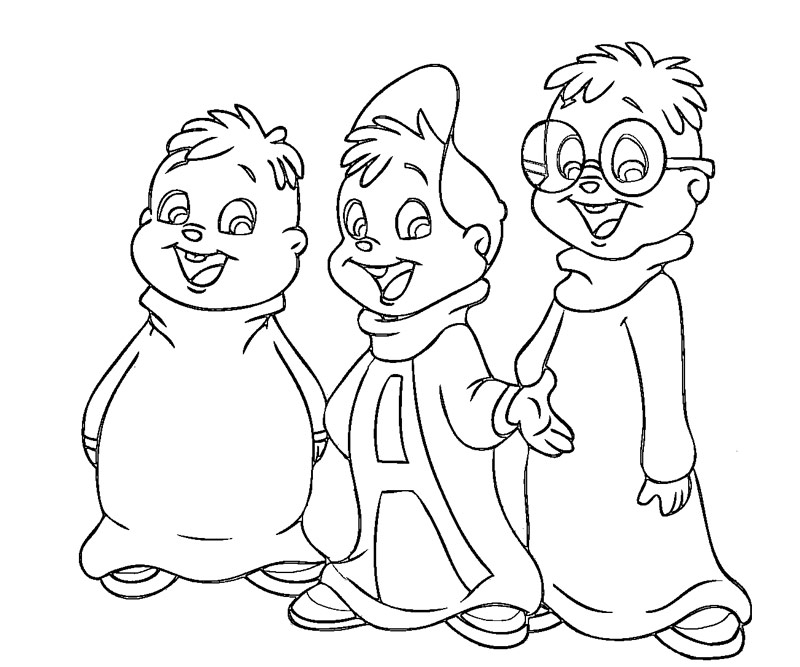 Dibujo gratuito Alvin y the Chipmunks #128332 de la coleccion Dibujos Animados y Series Animadas para imprimir