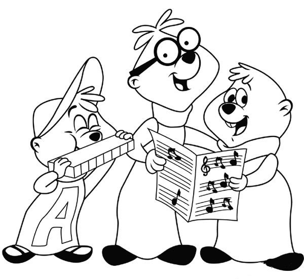 Dibujo gratuito Alvin y the Chipmunks #128454 de la coleccion Dibujos Animados y Series Animadas para imprimir
