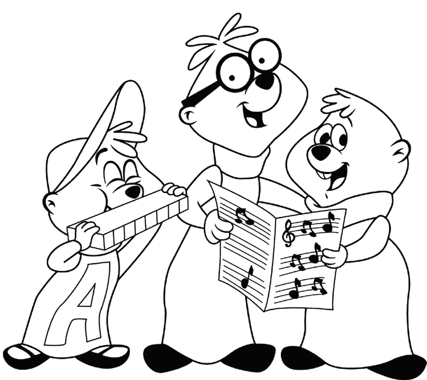 Dibujo gratuito Alvin y the Chipmunks #128457 de la coleccion Dibujos Animados y Series Animadas para imprimir