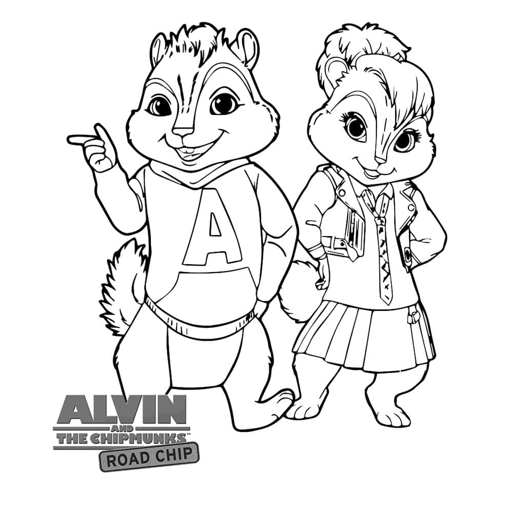 Dibujo gratuito Alvin y the Chipmunks #203399 de la coleccion Dibujos Animados y Series Animadas para imprimir