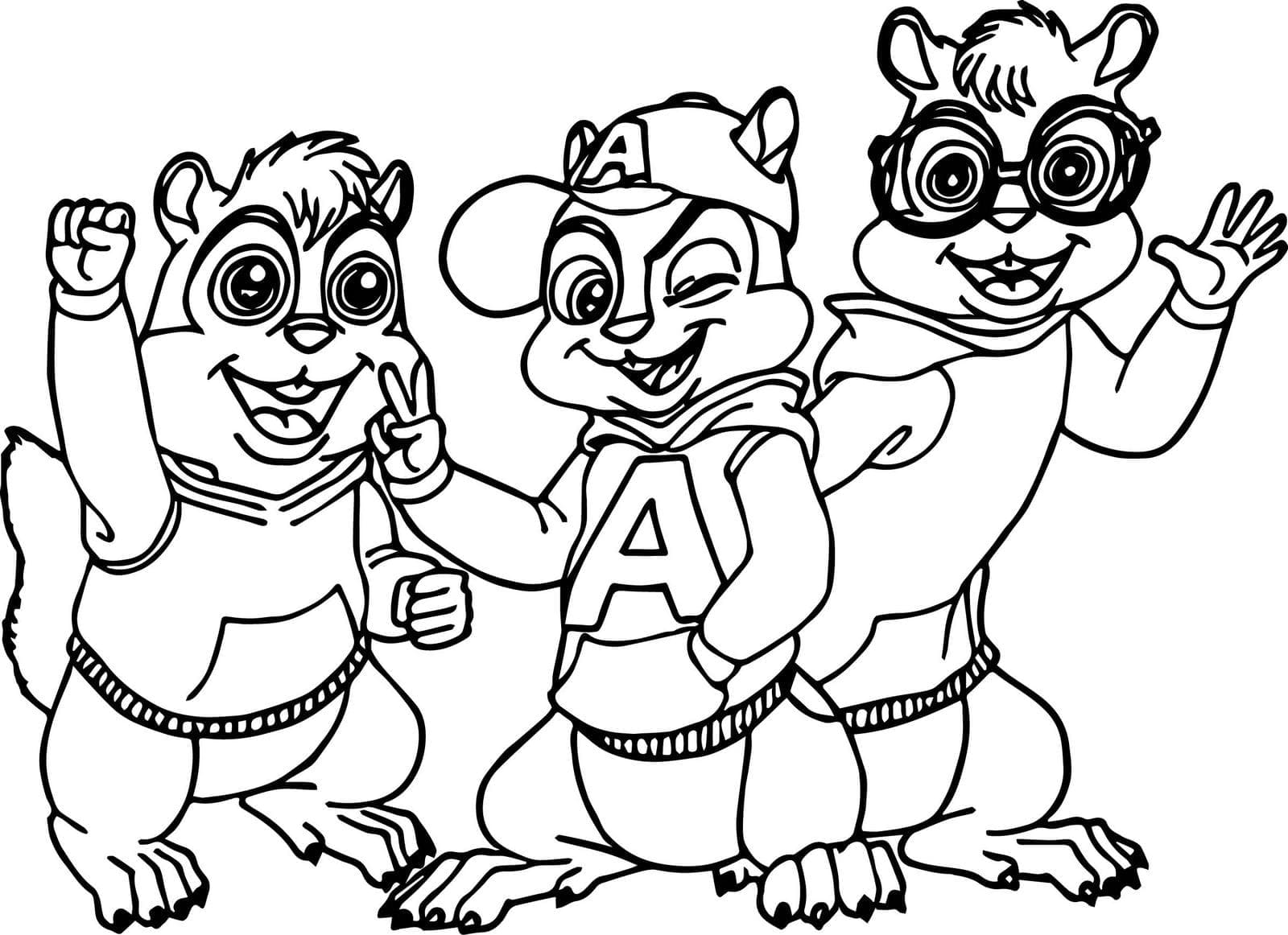 Dibujo gratuito Alvin y the Chipmunks #203400 de la coleccion Dibujos Animados y Series Animadas para imprimir