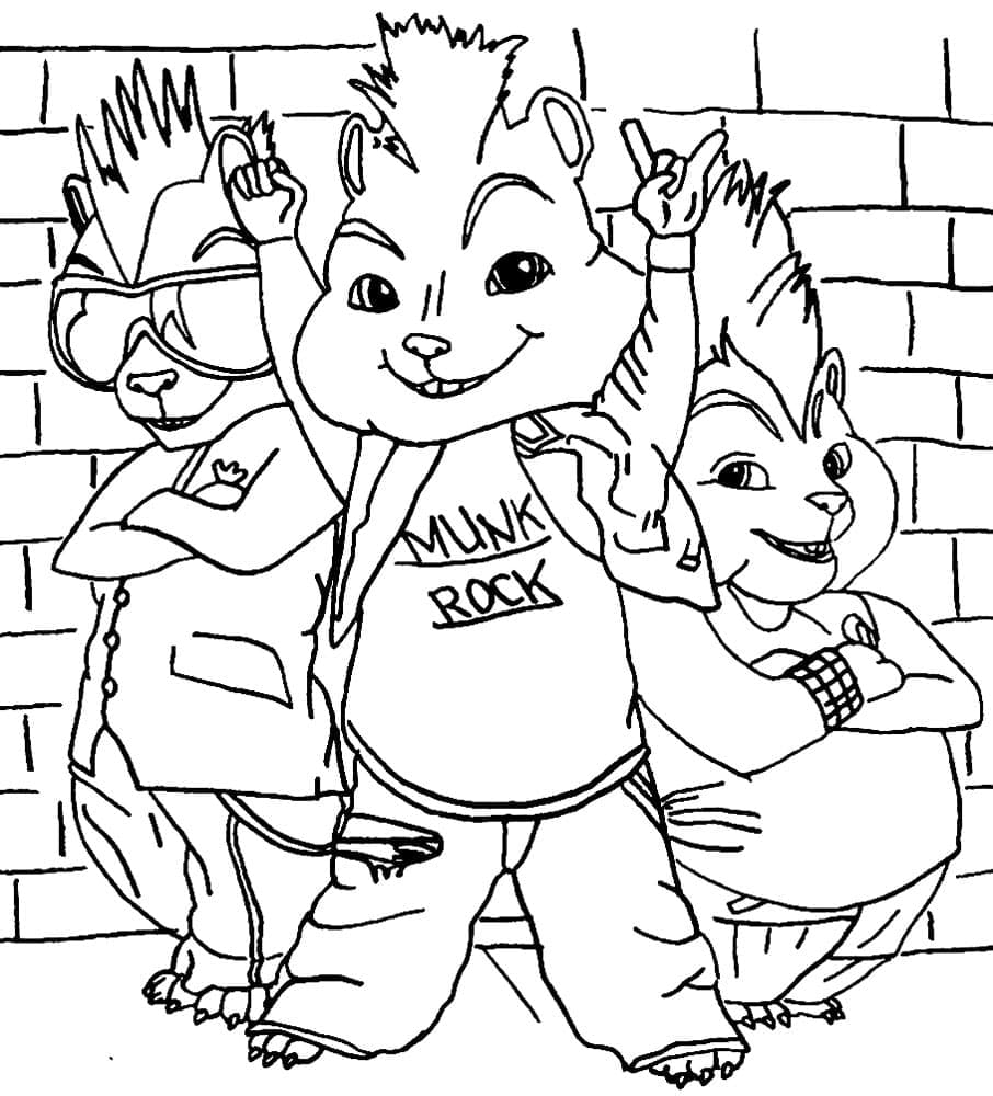 Dibujo gratuito Alvin y the Chipmunks #203404 de la coleccion Dibujos Animados y Series Animadas para imprimir