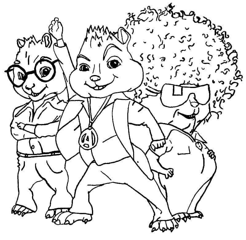 Dibujo gratuito Alvin y the Chipmunks #203405 de la coleccion Dibujos Animados y Series Animadas para imprimir