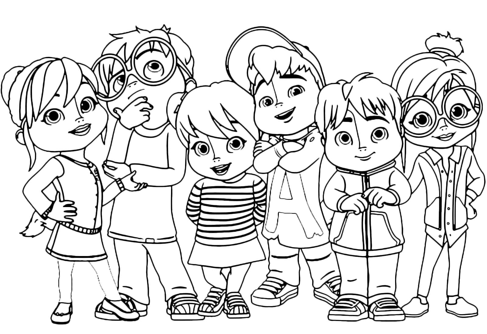 Dibujo gratuito Alvin y the Chipmunks #203406 de la coleccion Dibujos Animados y Series Animadas para imprimir
