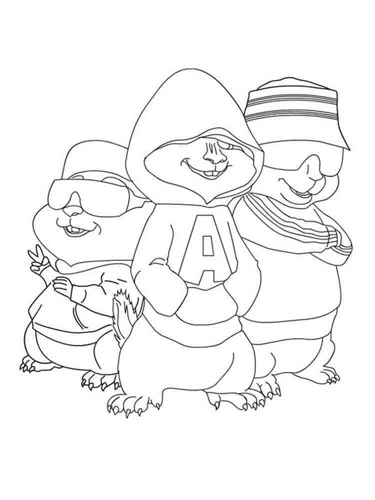 Dibujo gratuito Alvin y the Chipmunks #203418 de la coleccion Dibujos Animados y Series Animadas para imprimir