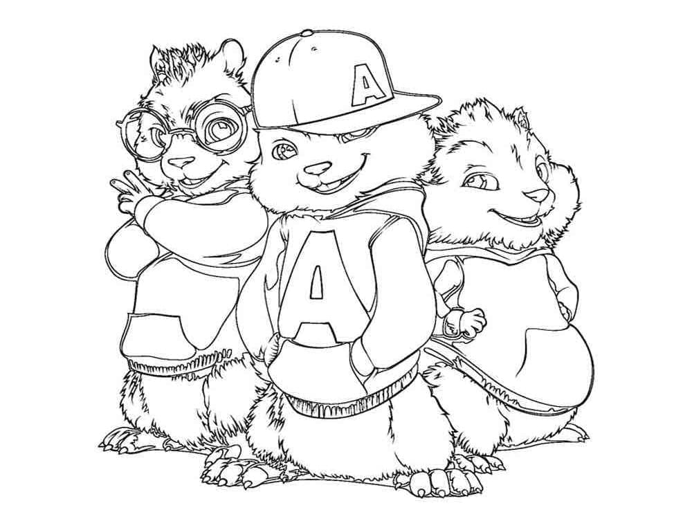 Dibujo gratuito Alvin y the Chipmunks #203429 de la coleccion Dibujos Animados y Series Animadas para imprimir