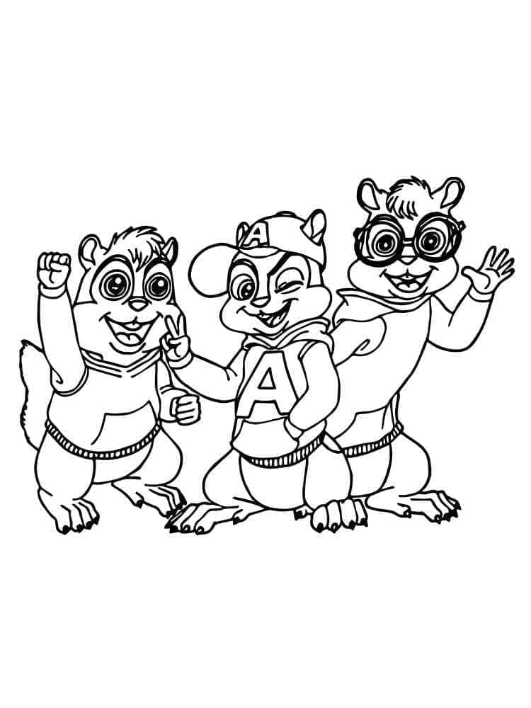 Dibujo gratuito Alvin y the Chipmunks #203437 de la coleccion Dibujos Animados y Series Animadas para imprimir