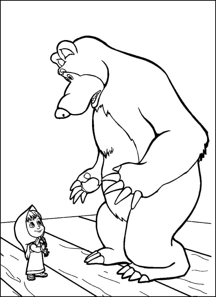 Dibujo gratuito Masha y the Bear #215912 de la coleccion Dibujos Animados y Series Animadas para imprimir