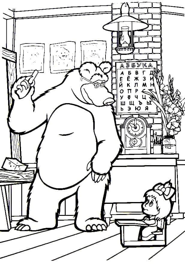 Dibujo gratuito Masha y the Bear #215914 de la coleccion Dibujos Animados y Series Animadas para imprimir