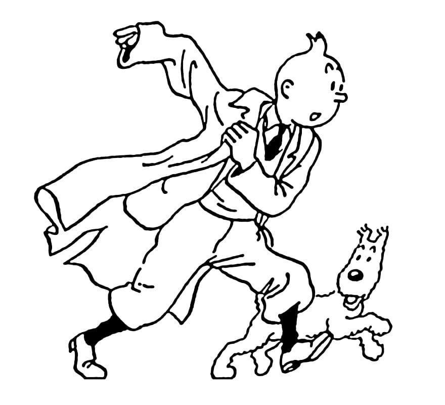 Dibujo gratuito Tintin #185988 de la coleccion Dibujos Animados y Series Animadas para imprimir
