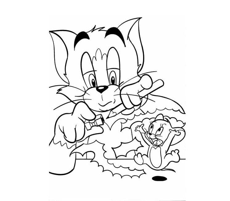 Dibujo gratuito Tom y Jerry #172087 de la coleccion Dibujos Animados y Series Animadas para imprimir