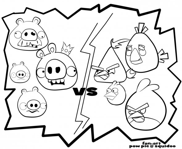 Dibujo para colorear: Angry Birds (Dibujos animados) #25055 - Dibujos para Colorear e Imprimir Gratis