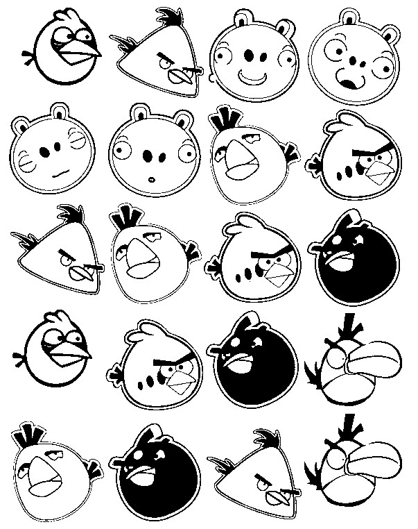 Dibujos de Angry Birds Dibujos animados para colorear y pintar Páginas para imprimir