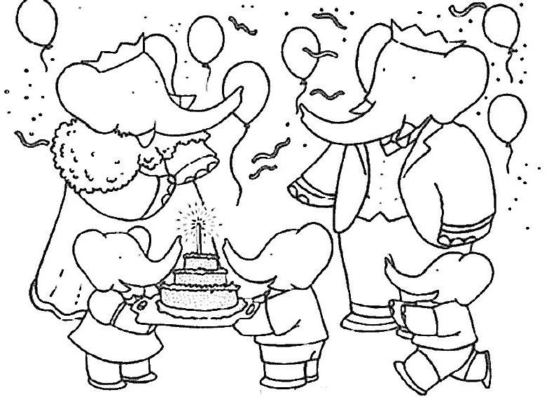 Dibujo para colorear: Babar (Dibujos animados) #27879 - Dibujos para Colorear e Imprimir Gratis