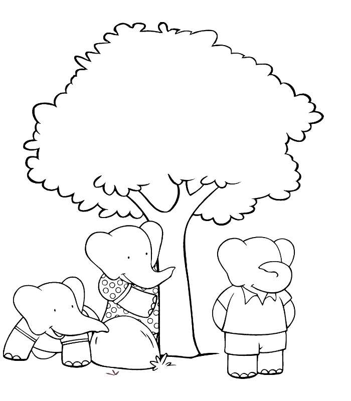 Dibujo para colorear: Babar (Dibujos animados) #27889 - Dibujos para Colorear e Imprimir Gratis