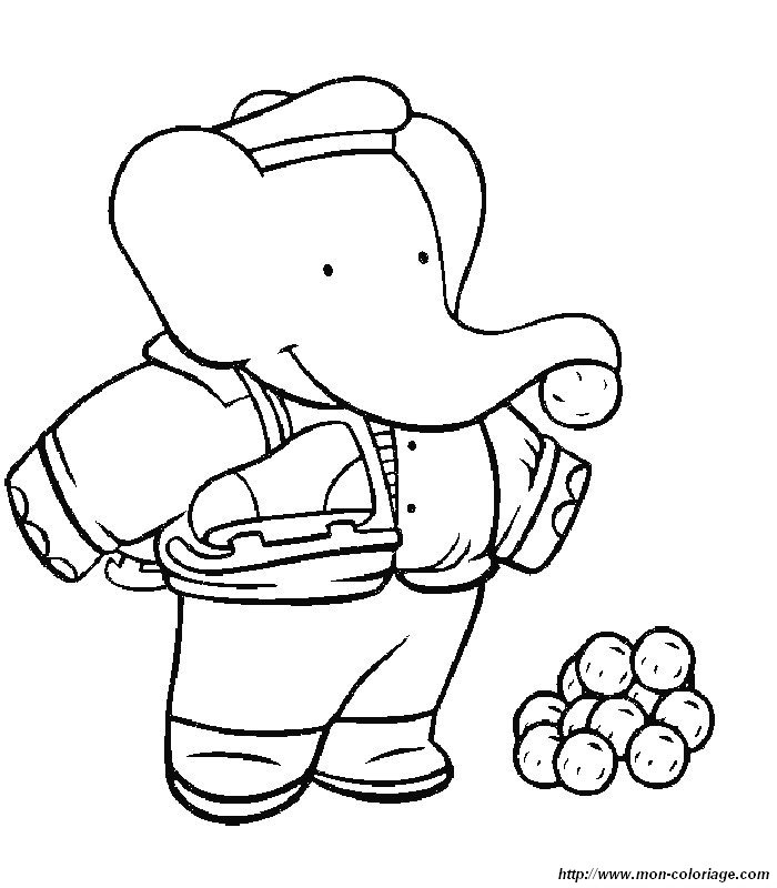 Dibujo para colorear: Babar (Dibujos animados) #27967 - Dibujos para Colorear e Imprimir Gratis