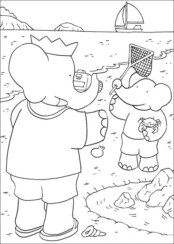 Dibujo para colorear: Babar (Dibujos animados) #27980 - Dibujos para Colorear e Imprimir Gratis