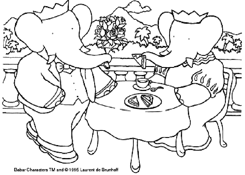 Dibujo para colorear: Babar (Dibujos animados) #27986 - Dibujos para Colorear e Imprimir Gratis