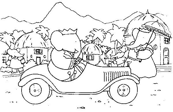 Dibujo para colorear: Babar (Dibujos animados) #28001 - Dibujos para Colorear e Imprimir Gratis