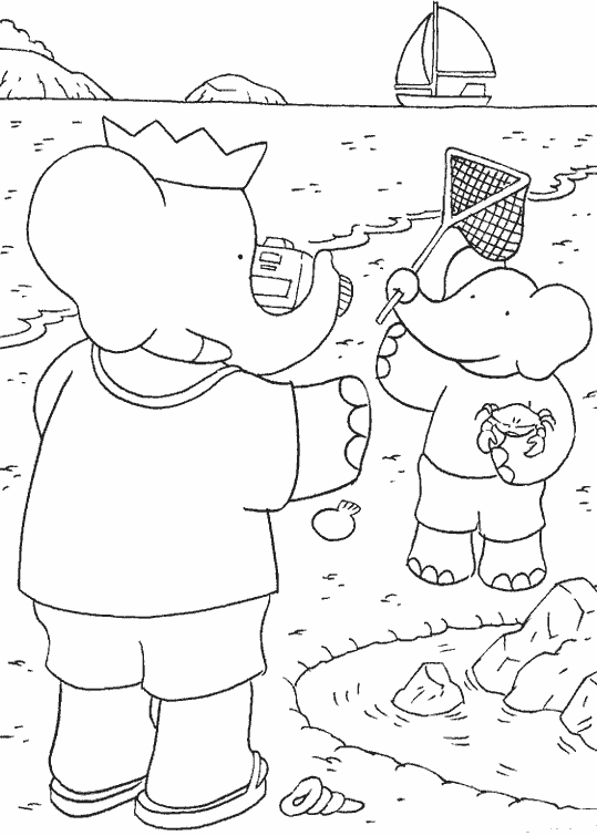 Dibujo para colorear: Babar (Dibujos animados) #28015 - Dibujos para Colorear e Imprimir Gratis