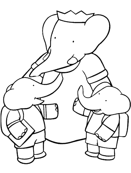 Dibujo para colorear: Babar (Dibujos animados) #28018 - Dibujos para Colorear e Imprimir Gratis