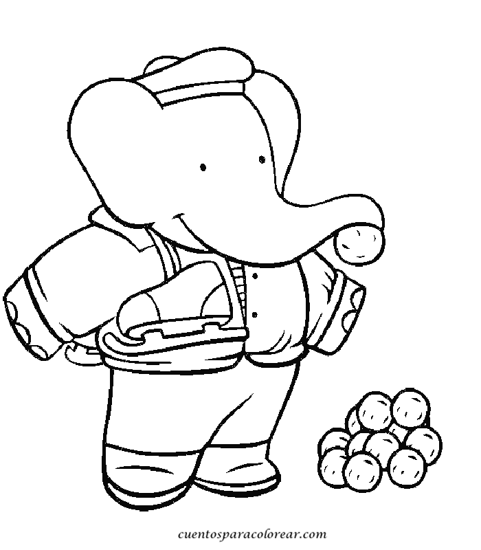 Dibujo para colorear: Babar (Dibujos animados) #28019 - Dibujos para Colorear e Imprimir Gratis