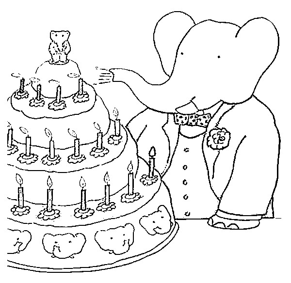 Dibujo para colorear: Babar (Dibujos animados) #28097 - Dibujos para Colorear e Imprimir Gratis