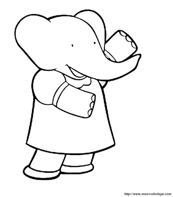 Dibujo para colorear: Babar (Dibujos animados) #28098 - Dibujos para Colorear e Imprimir Gratis