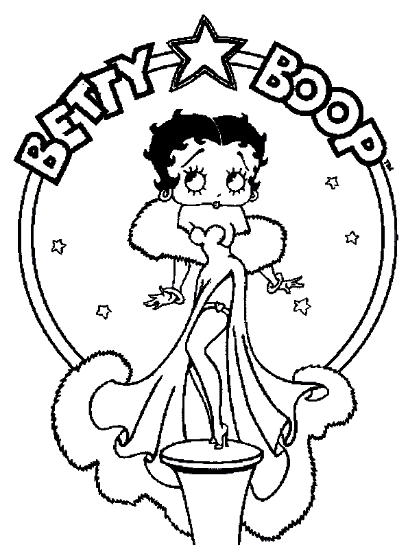 Dibujo para colorear: Betty Boop (Dibujos animados) #25915 - Dibujos para Colorear e Imprimir Gratis